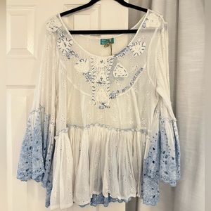 NWT Antica Sartoria by Giacomo cinque lace Italy  Cotton top